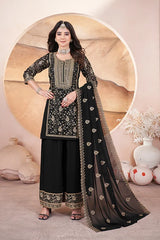 Black Embroidered Pakistani Suit