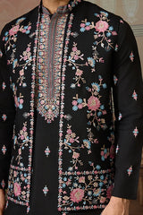Wedding Black Kurta with Koti
