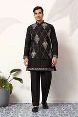 Wedding Wear Black Kurta Pajama