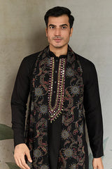 Black wedding kurta set