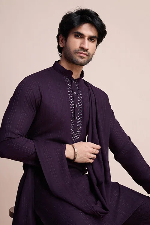 Purple Kurta Set