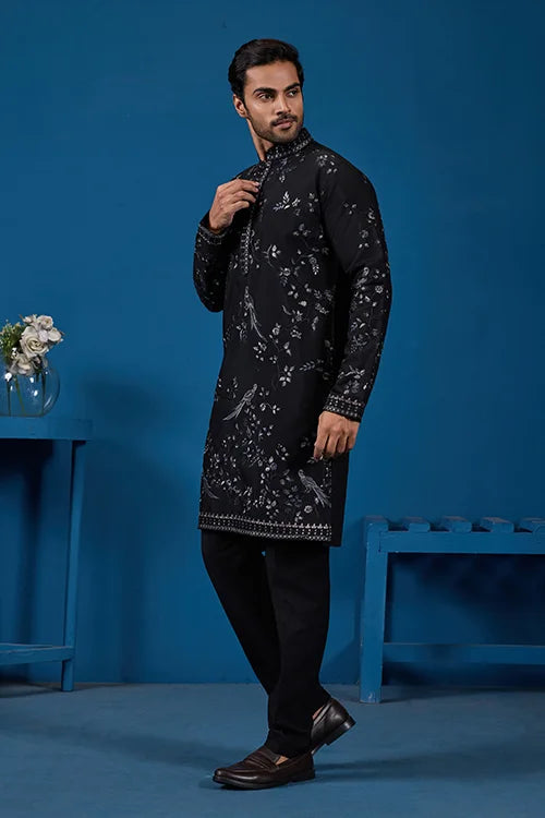 Designer Black Kurta Pajama