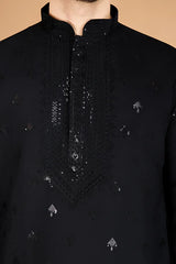 Men's Black Designer Kurta