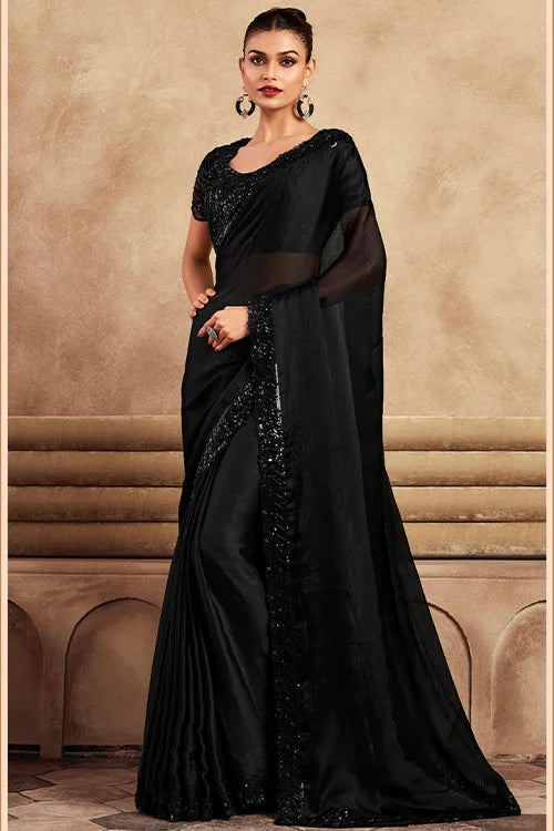 Black Party Wear Saree