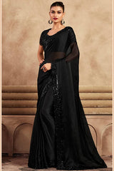 Black Party Wear Saree