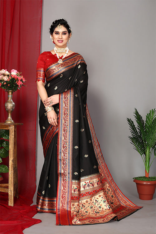 Blue Stylish Weaving and Lovely Paithani Silk Sarees