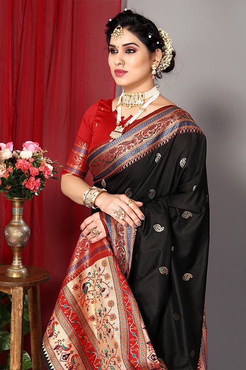 Blue Stylish Weaving and Lovely Paithani Silk Sarees
