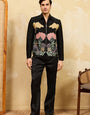Black Velvet Wedding Bomber Suit for Mens Wear
