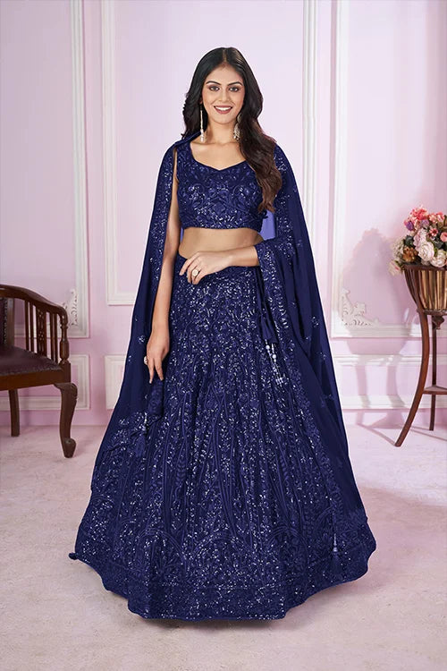 Stylish Blue Lehenga Choli