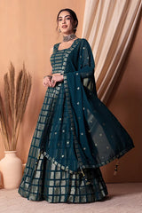 Teal Blue Bollywood Lehenga Choli