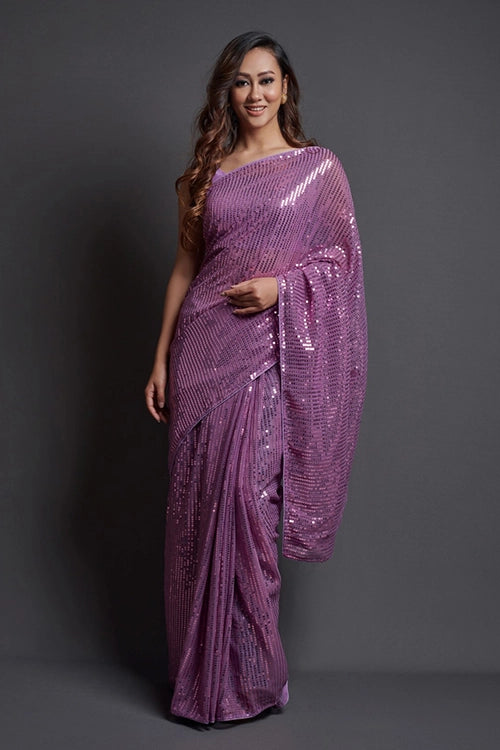 Embroidery Work Saree Georgette Silk