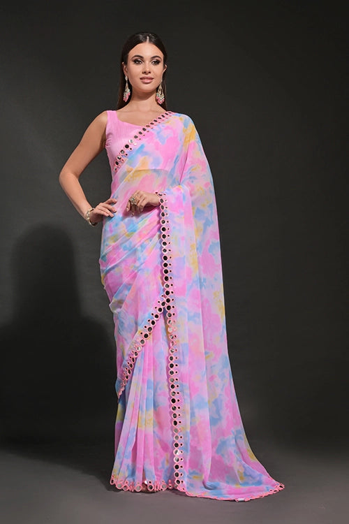 Bollywood Designer Pink Georgette Saree