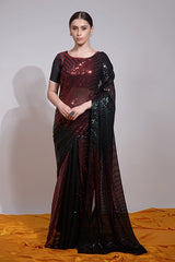 Maroon Bollywood Style Saree