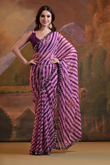 Elegant Wine Georgette Saree