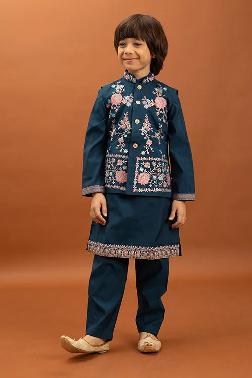 Bottle Green Kids Kurta Pajama
