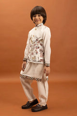 White Koti Kurta for Kids