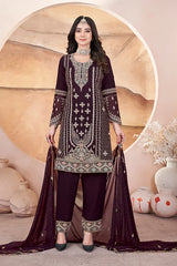 Brown Pakistani Salwar Suit