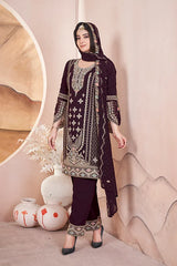 Brown Pakistani Salwar Suit