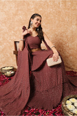 Brown lehenga choli