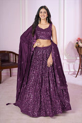 Designer Purple Wedding Lehenga Choli