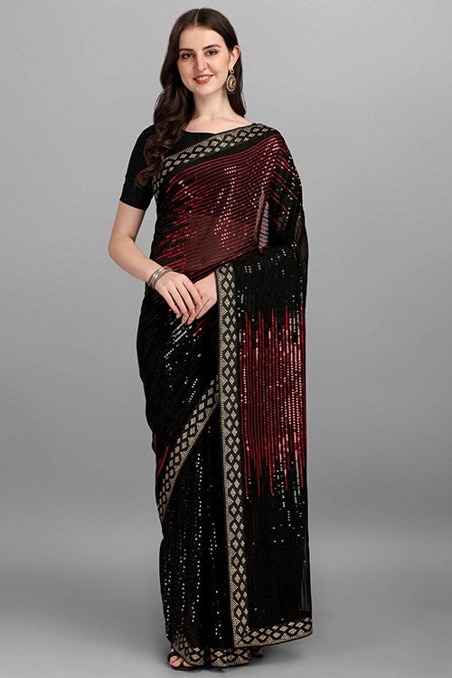 Red Bollywood Designer Saree