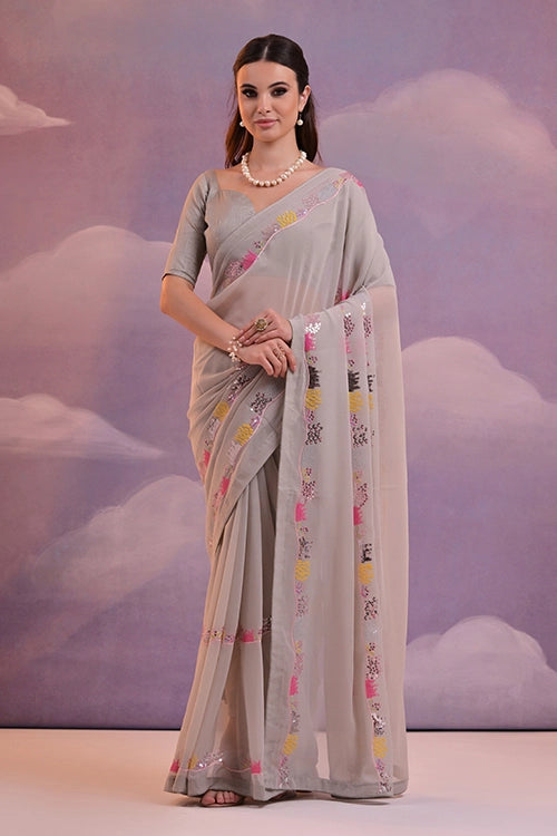 Stylish Georgette Saree with Sequins