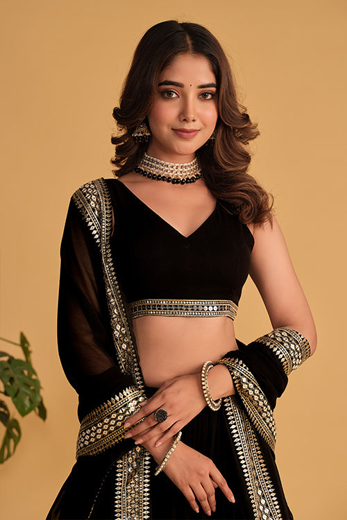 Black color lehenga choli