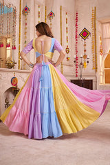 Multi Color Cotton Navratri Look
