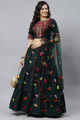 Cotton Multi Embroidered Lehenga Choli