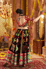Navratri Black Cotton Ghagra Choli