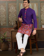 Readymade Purple Mens Kurta for Navratri Look