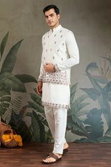 Cultural Function White Kurta Koti