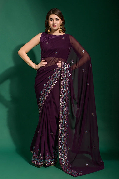 Heavy georgette saree online
