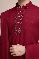 Maroon Kurta Dupatta Set