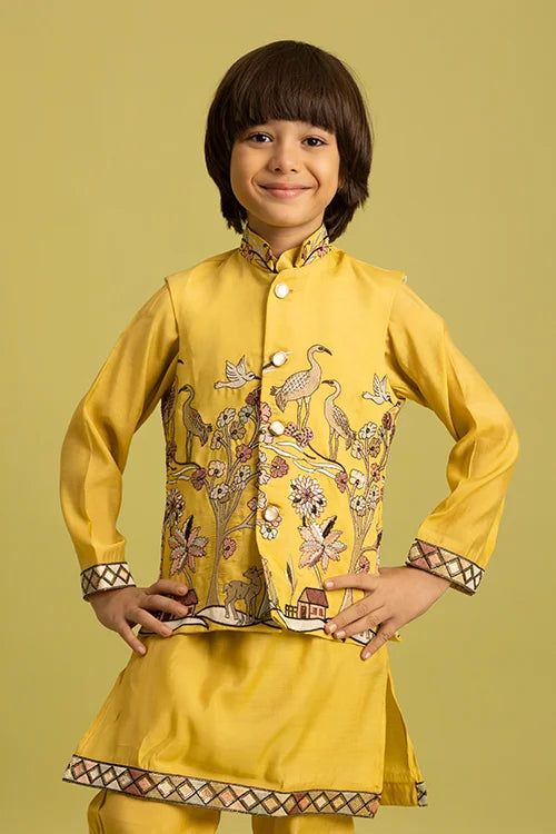 Yellow Haldi Kurta for Kids