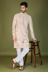 Designer Ivory Viscose Rayon Kurta