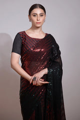 Maroon Embroidered Bollywood Saree