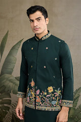 Green Kurta Jacket Set