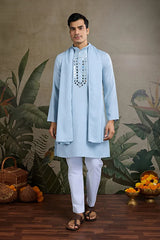 Designer Men's Kurta Sky Blue