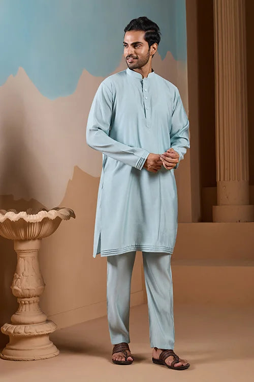 Pista Embroidered Kurta Set