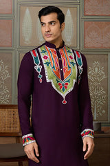 Purple Designer Kurta for Men