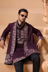 Designer Purple Kurta Dupatta Set