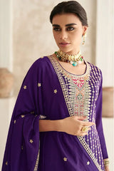 Designer Purple Palazzo Suit