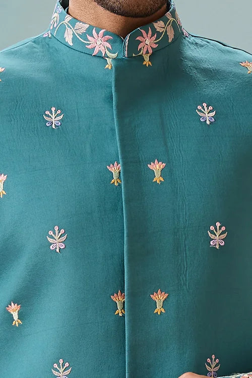 Rama Green Party Wear Kurta
