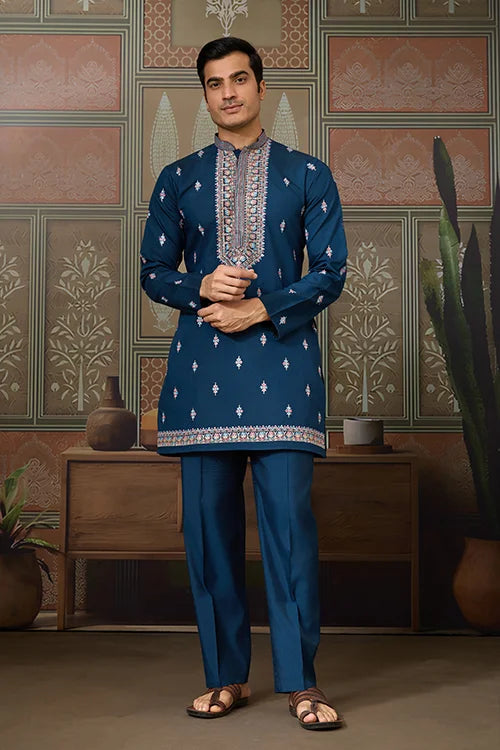 Viscose Silk Koti Kurta for Men