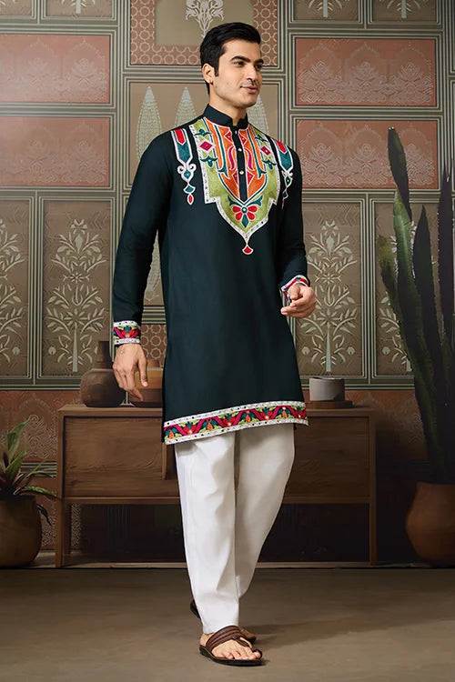 Embroidered Cotton Kurta for Festival