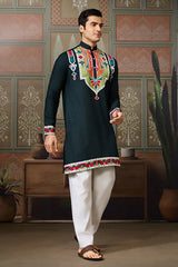 Embroidered Cotton Kurta for Festival