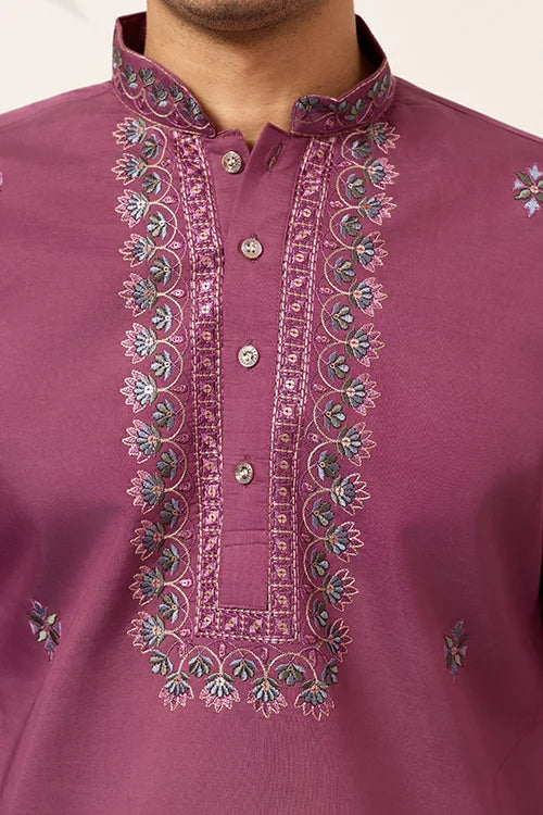 Pink Kurta with Dupatta for Men
