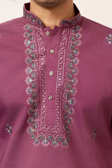 Pink Kurta with Dupatta for Men