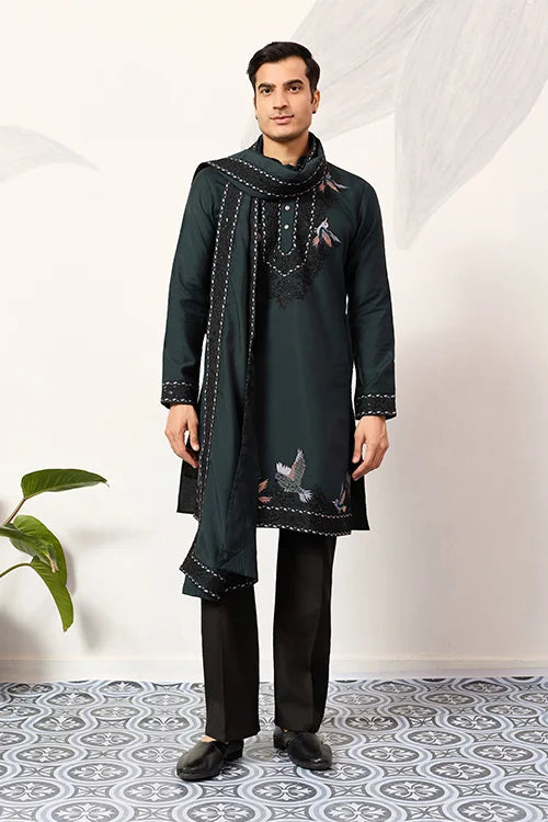 Designer Green Kurta with Dupatta